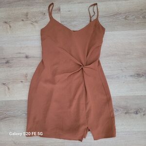 Abercrombie & Fitch Side-Draped Slip Mini Dress in Brown Copper S